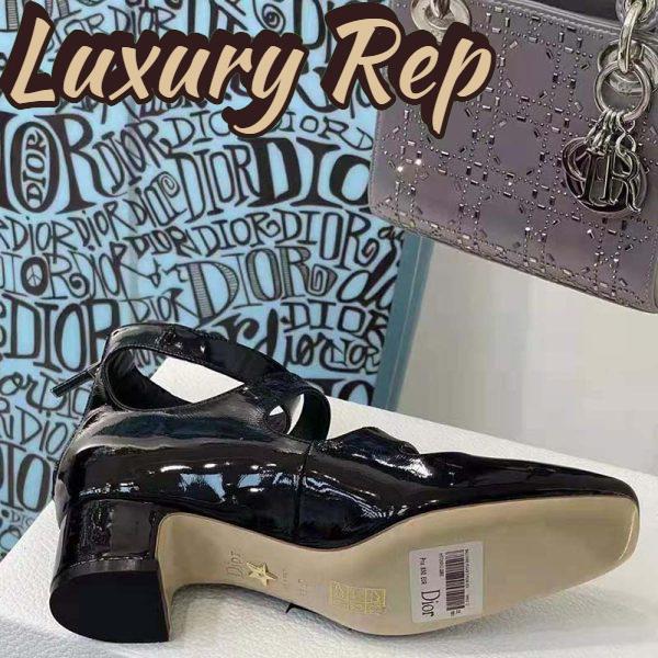 Replica Dior Women Shoes D-Doll Pump Black Shiny Laminated Calfskin 6