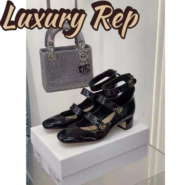 Replica Dior Women Shoes D-Doll Pump Black Shiny Laminated Calfskin 7
