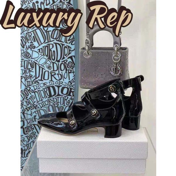 Replica Dior Women Shoes D-Doll Pump Black Shiny Laminated Calfskin 8
