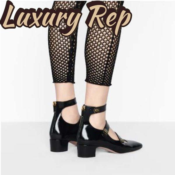 Replica Dior Women Shoes D-Doll Pump Black Shiny Laminated Calfskin 13