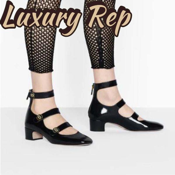 Replica Dior Women Shoes D-Doll Pump Black Shiny Laminated Calfskin 14