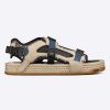 Replica Dior Women Shoes Dior Atlas Sandal Beige Black Dior Oblique Jacquard Black Suede 17