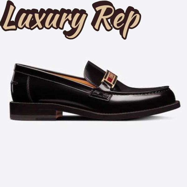 Replica Dior Women Shoes Dior Code Loafer Black Brushed Calfskin