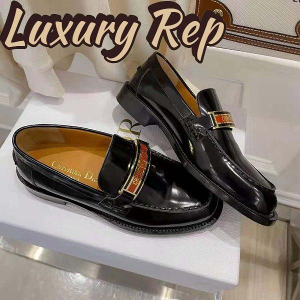 Replica Dior Women Shoes Dior Code Loafer Black Brushed Calfskin 3