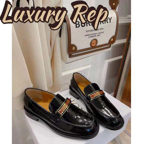 Replica Dior Women Shoes Dior Code Loafer Black Brushed Calfskin 5