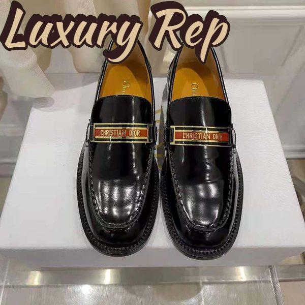 Replica Dior Women Shoes Dior Code Loafer Black Brushed Calfskin 6