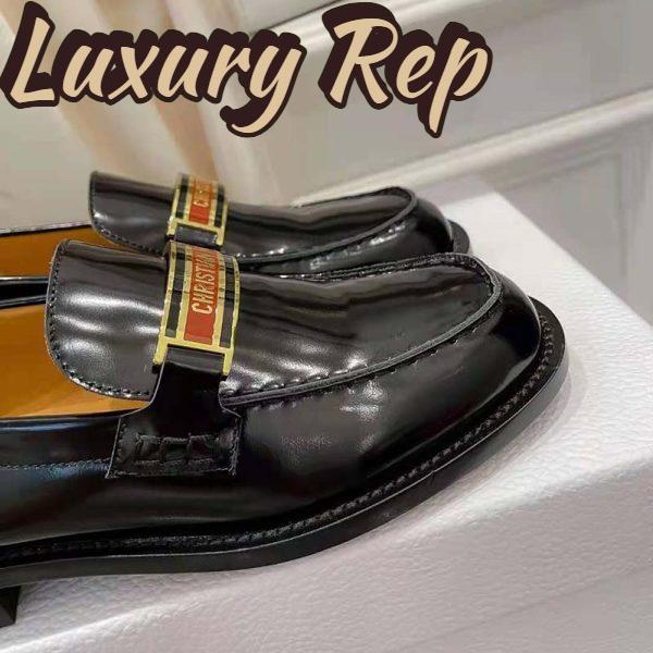 Replica Dior Women Shoes Dior Code Loafer Black Brushed Calfskin 12