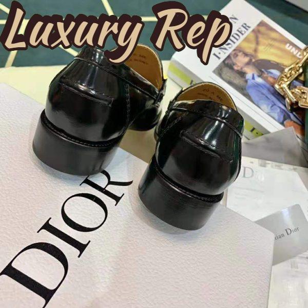 Replica Dior Women Dior Code Loafer Black Glazed Calfskin ‘Christian Dior’ Signature 10