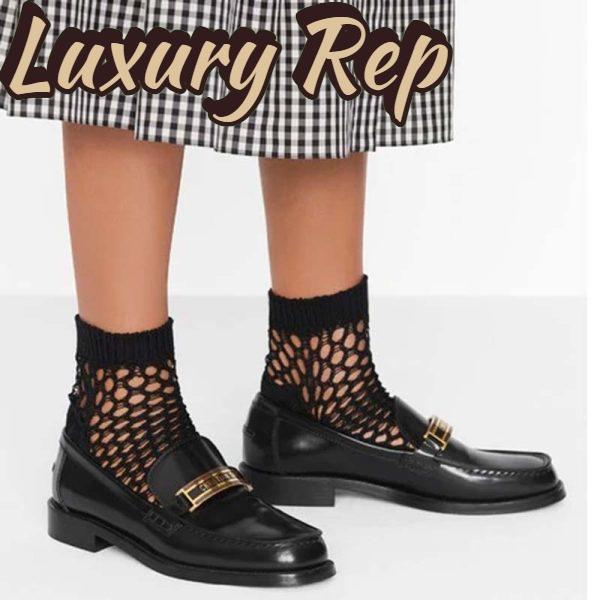 Replica Dior Women Dior Code Loafer Black Glazed Calfskin ‘Christian Dior’ Signature 13
