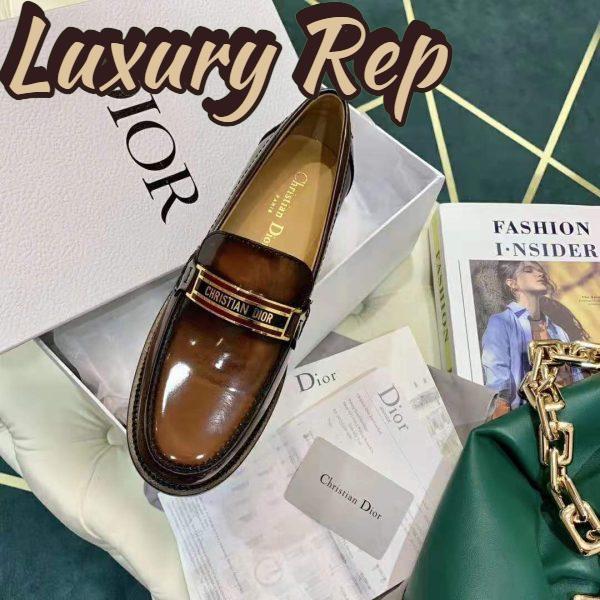 Replica Dior Women Dior Code Loafer Burgundy Gradient Calfskin ‘Christian Dior’ Signature 5