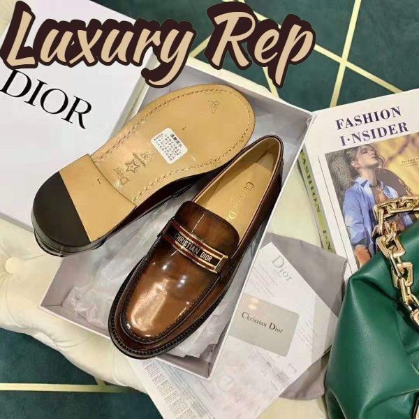 Replica Dior Women Dior Code Loafer Burgundy Gradient Calfskin ‘Christian Dior’ Signature 9