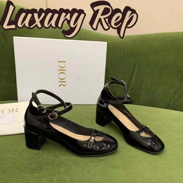 Replica Dior Women Shoes CD Aime Dior Ballerina Pump Black Patent Calfskin 3