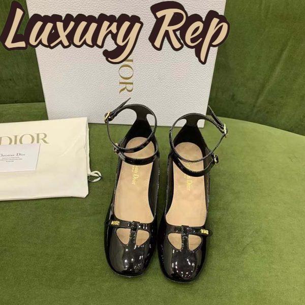 Replica Dior Women Shoes CD Aime Dior Ballerina Pump Black Patent Calfskin 4