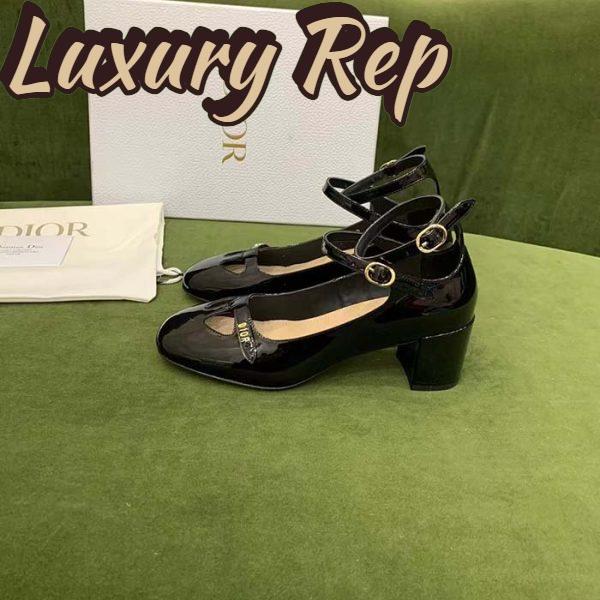 Replica Dior Women Shoes CD Aime Dior Ballerina Pump Black Patent Calfskin 5