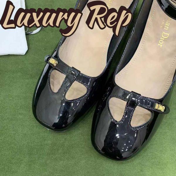 Replica Dior Women Shoes CD Aime Dior Ballerina Pump Black Patent Calfskin 6