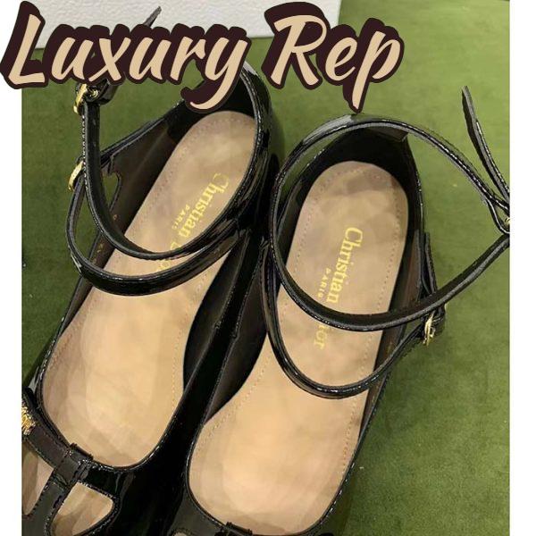 Replica Dior Women Shoes CD Aime Dior Ballerina Pump Black Patent Calfskin 7