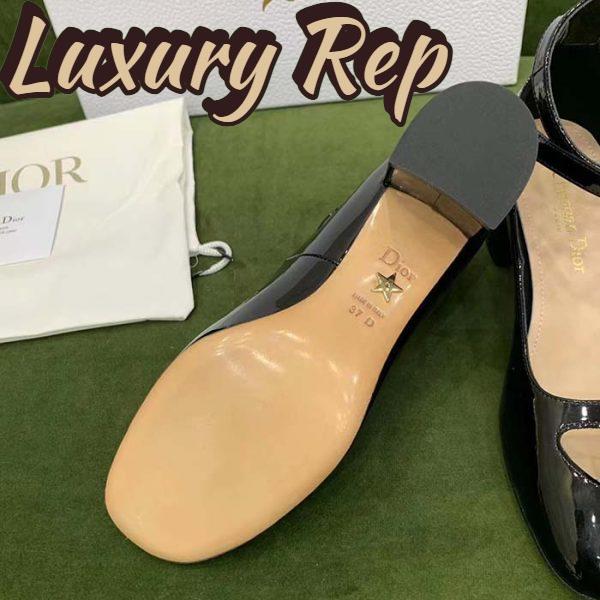 Replica Dior Women Shoes CD Aime Dior Ballerina Pump Black Patent Calfskin 11