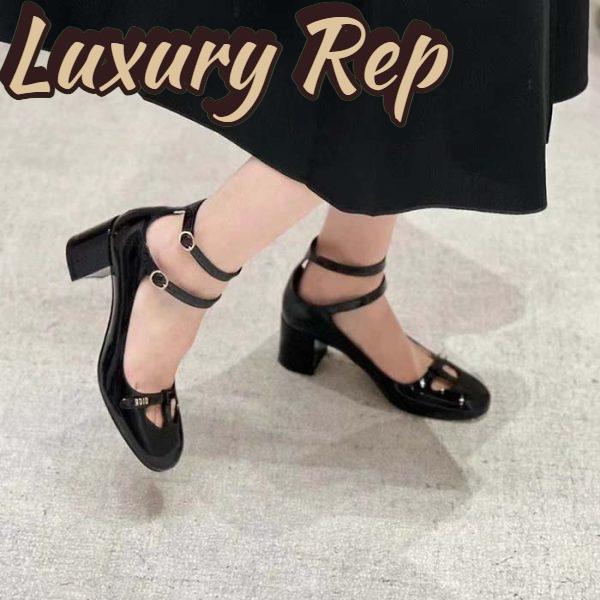 Replica Dior Women Shoes CD Aime Dior Ballerina Pump Black Patent Calfskin 14