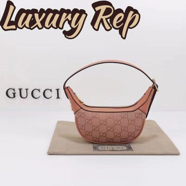 Replica Gucci Women Ophidia GG Mini Bag Pink Canvas Double G Rose Gold Hardware 3