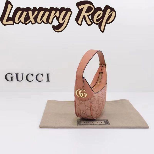 Replica Gucci Women Ophidia GG Mini Bag Pink Canvas Double G Rose Gold Hardware 6