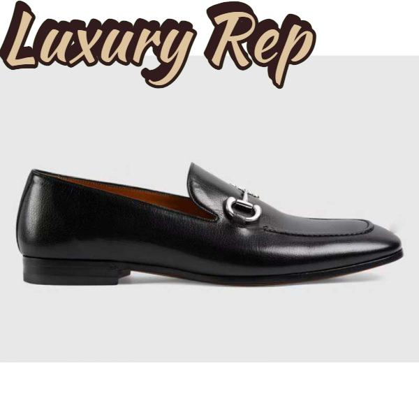 Replica Gucci GG Men’s Loafer with Horsebit Black Leather Horsebit Detail