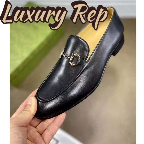 Replica Gucci GG Men’s Loafer with Horsebit Black Leather Horsebit Detail 8