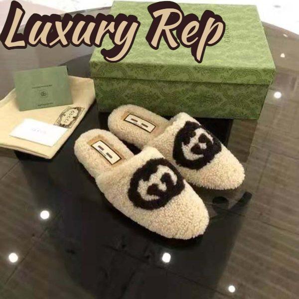 Replica Gucci GG Unisex Slipper with Interlocking G Light Brown Interlocking G Merino Wool 5