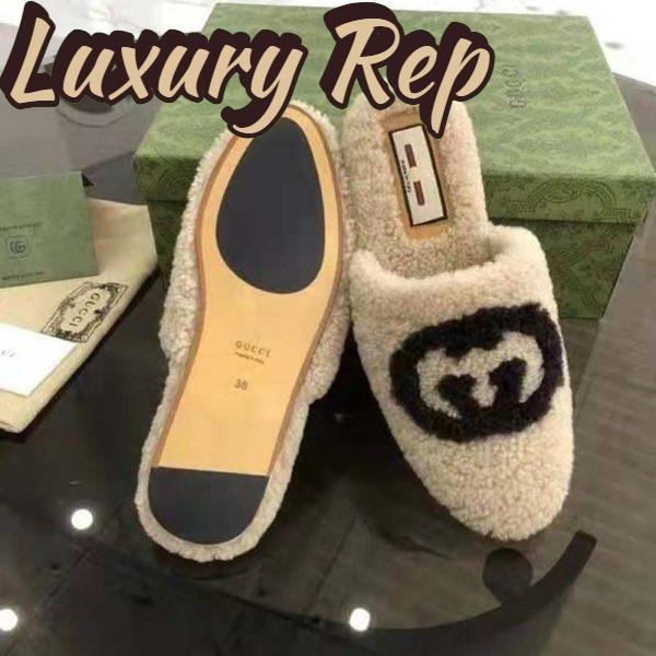 Replica Gucci GG Unisex Slipper with Interlocking G Light Brown Interlocking G Merino Wool 11