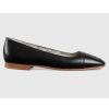 Replica Gucci GG Women Ballet Flat with Bamboo Buckle Black Leather 13