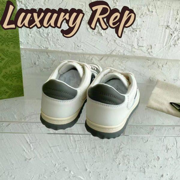 Replica Gucci Unisex GG MAC80 Sneaker Off White Grey Leather Round Toe Rubber Flat 7