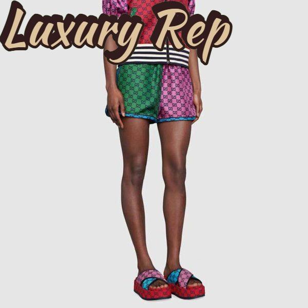 Replica Gucci GG Women GG Multicolor Platform Sandal Light Blue and Blue GG Canvas 11