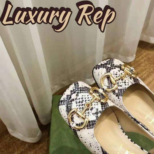 Replica Gucci GG Women Mid-Heel Slingback with Horsebit Python Print Leather 6