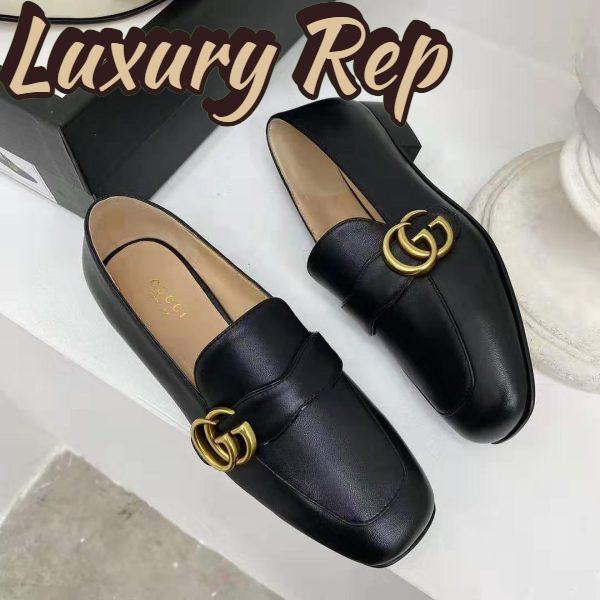 Replica Gucci GG Women’s Loafer with Double G Black Leather 2.5 cm Heel 3
