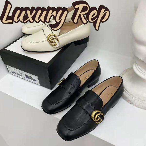 Replica Gucci GG Women’s Loafer with Double G Black Leather 2.5 cm Heel 6