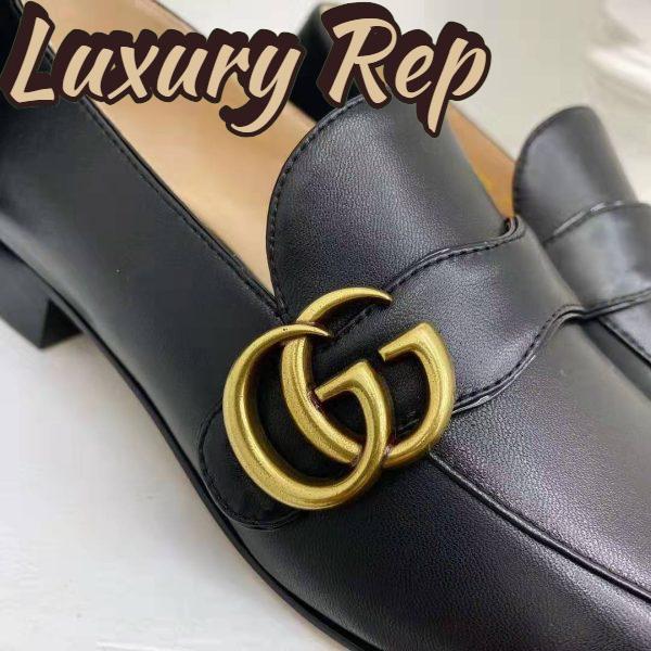 Replica Gucci GG Women’s Loafer with Double G Black Leather 2.5 cm Heel 10