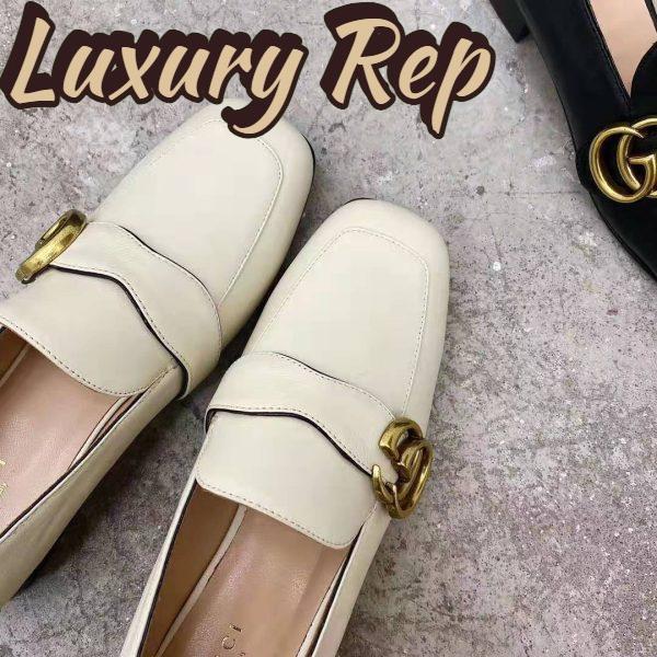 Replica Gucci GG Women’s Loafer with Double G White Leather 2.5 cm Heel 8