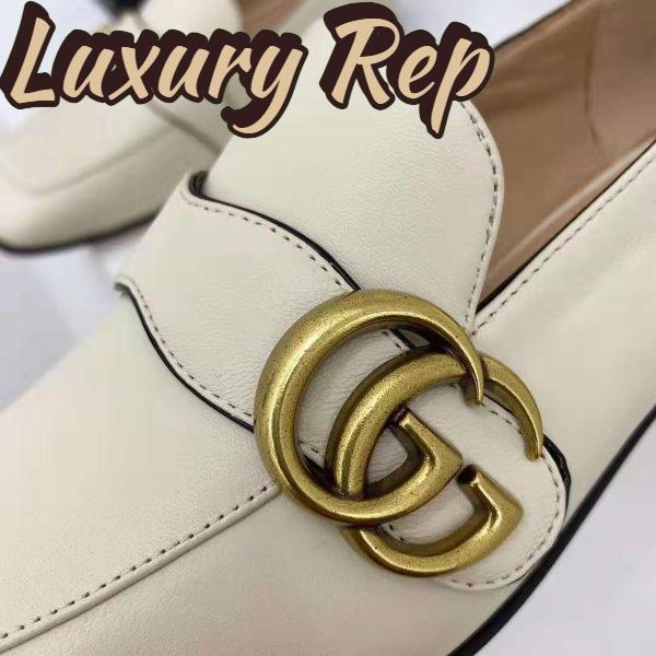 Replica Gucci GG Women’s Loafer with Double G White Leather 2.5 cm Heel 10
