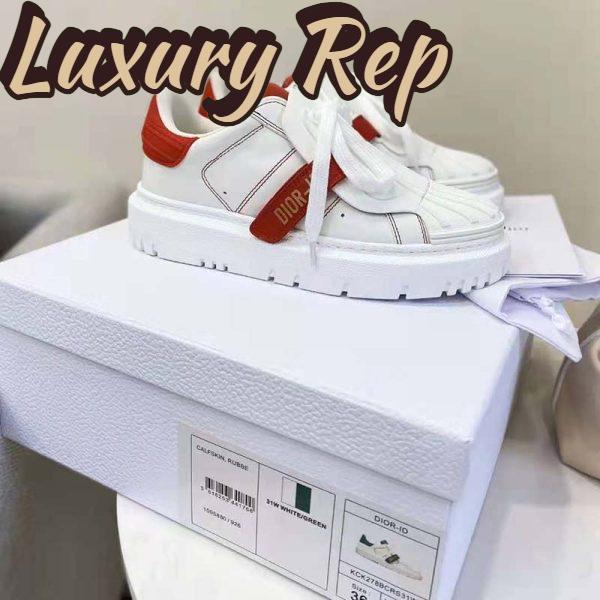 Replica Dior Women Dior-ID Sneaker White and Nude Calfskin and Rubber 3