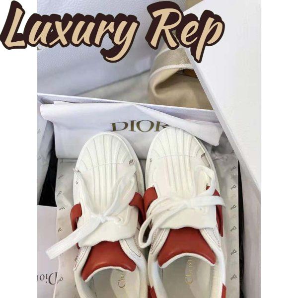 Replica Dior Women Dior-ID Sneaker White and Nude Calfskin and Rubber 8