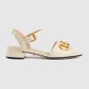 Replica Gucci GG Women’s Sandal with Horsebit Black Leather Ankle Buckle Closure 11