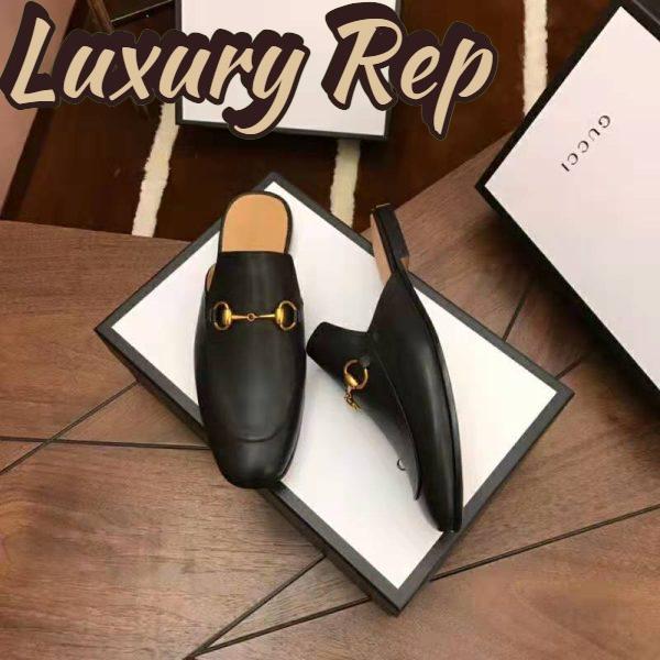 Replica Gucci Men Leather Horsebit Slipper 1.3 cm Heel-Black 3