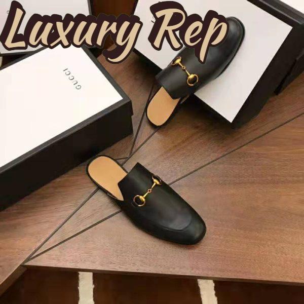 Replica Gucci Men Leather Horsebit Slipper 1.3 cm Heel-Black 4