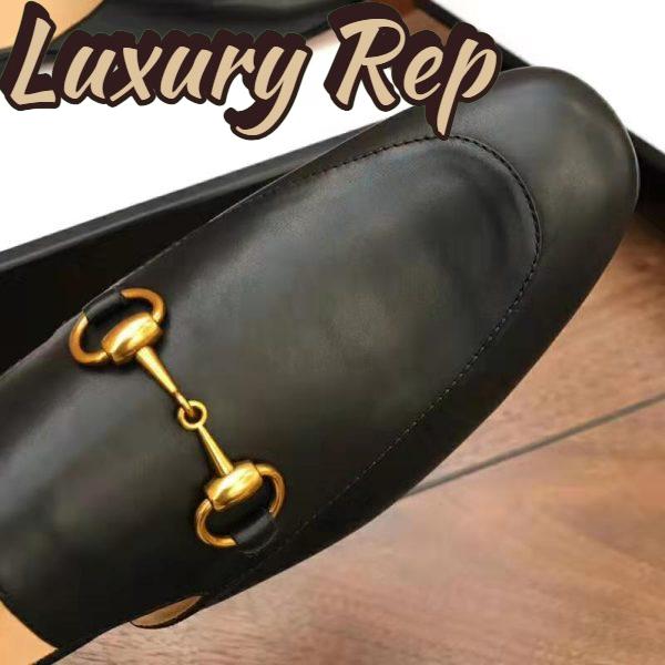 Replica Gucci Men Leather Horsebit Slipper 1.3 cm Heel-Black 6