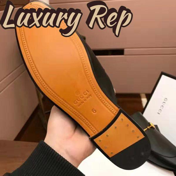Replica Gucci Men Leather Horsebit Slipper 1.3 cm Heel-Black 9