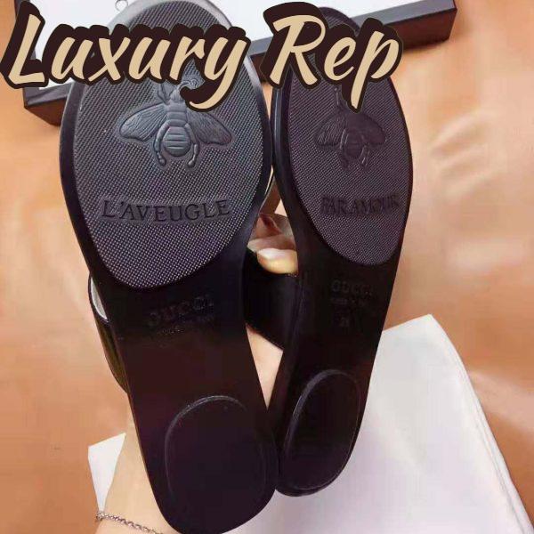 Replica Gucci Men Leather Thong Sandal with Double G-Black 10