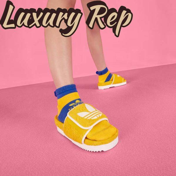 Replica Gucci Unisex Adidas x Gucci GG Platform Sandal Yellow GG Cotton Sponge 13