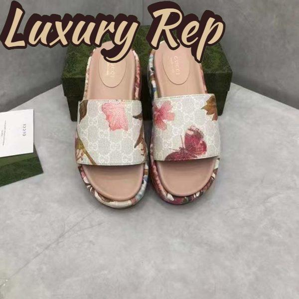 Replica Gucci Unisex GG Flora Slide Sandal Multicolored Supreme Print Canvas Low Heel 7