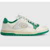 Replica Gucci Unisex GG MAC80 Sneaker Off White Green Leather Round Toe Rubber Flat
