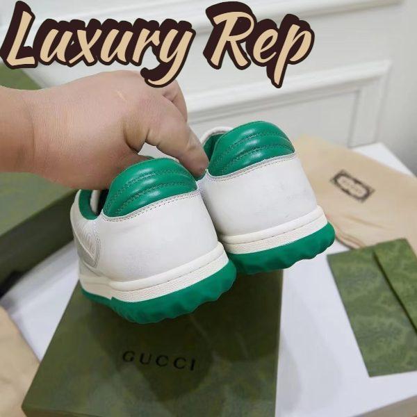 Replica Gucci Unisex GG MAC80 Sneaker Off White Green Leather Round Toe Rubber Flat 7