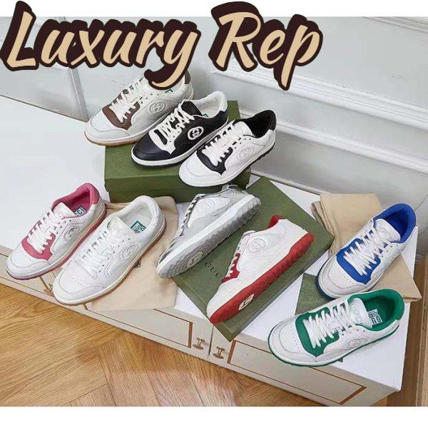 Replica Gucci Unisex GG MAC80 Sneaker Off White Green Leather Round Toe Rubber Flat 13